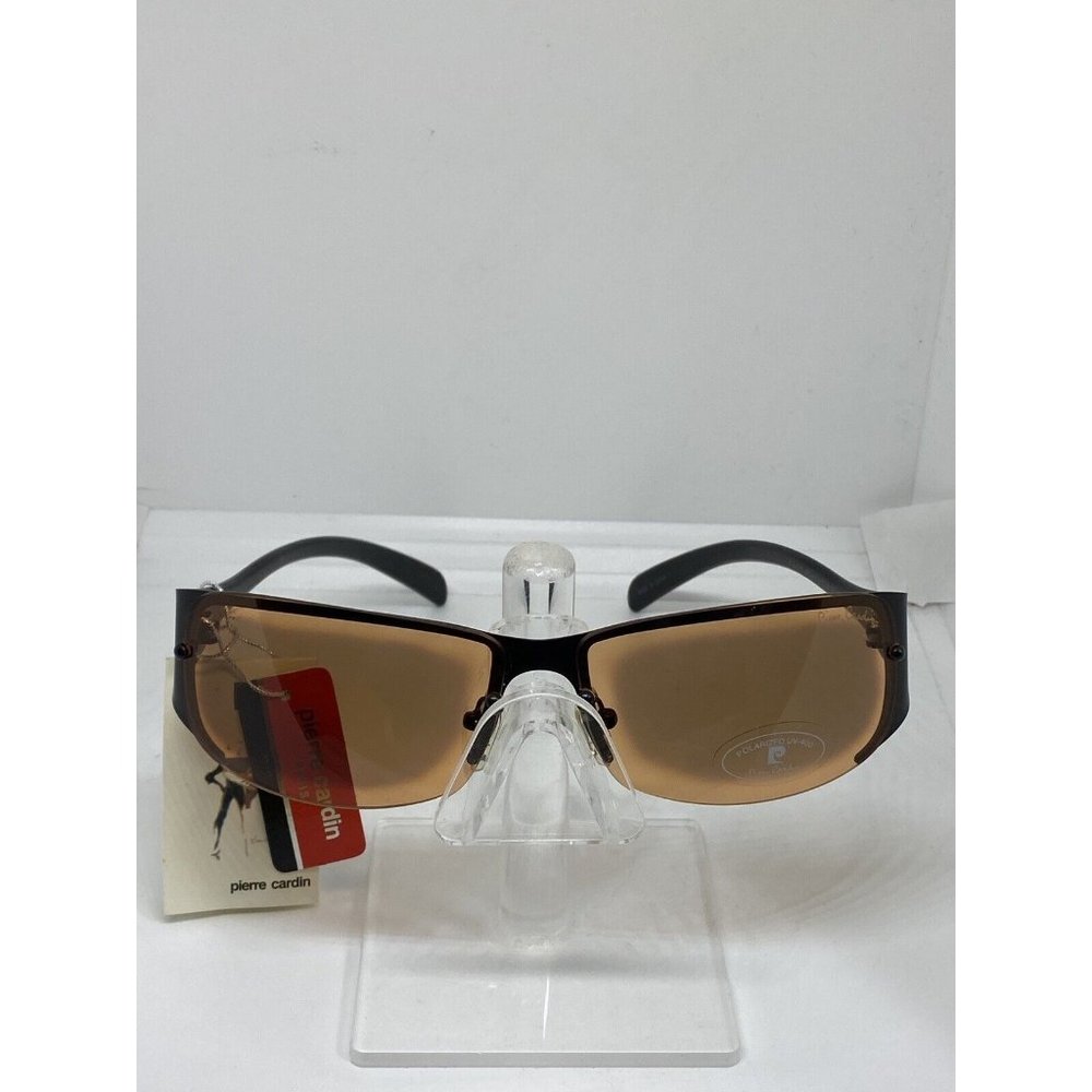 Pierre Cardin Polarized Sunglasses P&C P 3SG516 61-12-125 Black/Amber Lens NWT